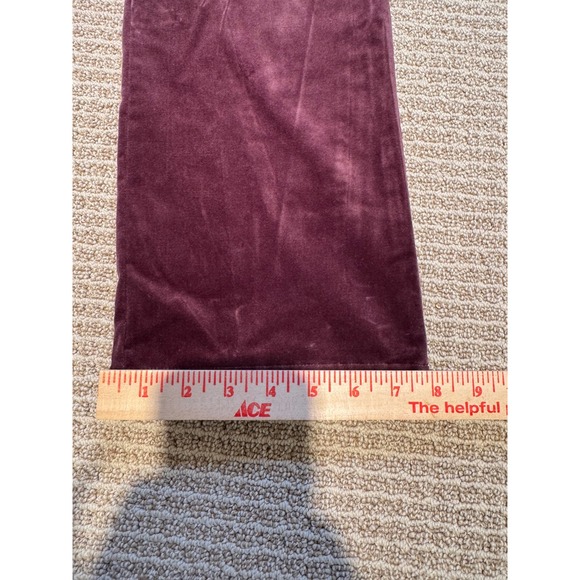 Eileen Fisher Womens Dark Plum Velvet Wide Leg Pants XS Burgundy Trousers - Picture 7 of 8
